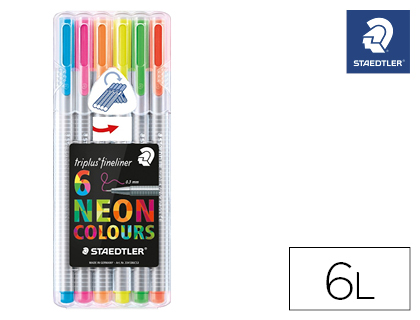 STAEDTLER - ROTULADOR TRIPLUS NEON COLOURS ESTUCHE DE 6 UNIDADES COLORES SURTIDOS (Ref.334 SB6CS3)