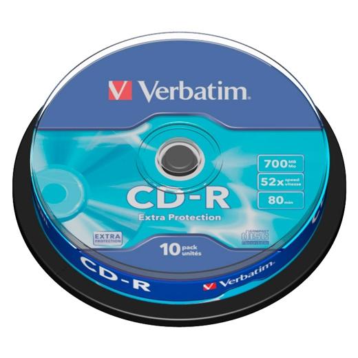 VERBATIM - Cd-R Datalife Bobina 10 ud 700Mb (CANON L.P.I. 0,8€ Incluido) (Ref.43437)