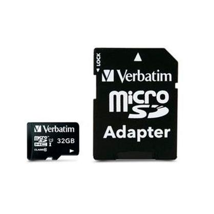 VERBATIM - Tarjeta de memoria Micro SDHC de 32GB con adaptador SD Clase 10 (CANON L.P.I. 0,24€ Incluido) (Ref.44083)