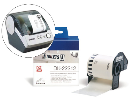 BROTHER - Etiqueta rollo 62mmx15m Negro/Blanco (Ref.DK22212)