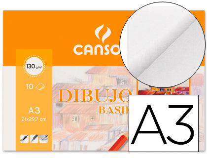 CANSON - Bloc Dibujo Basik 10 Hojas A3 130 Gr (Ref.200403159)