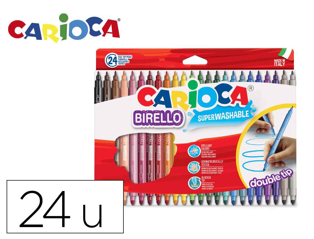 CARIOCA - Caja 24 ROTULADORES BIRELLO (Ref.41521)