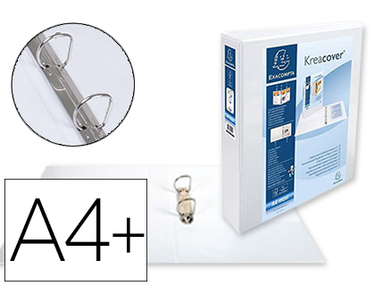 EXACOMPTA - Carpeta anillas Krea Cover A4 2-40 MM Blanco (Ref.51823E)