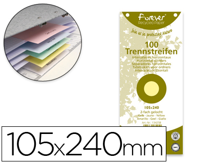 EXACOMPTA - Pack 100FICHAS SEPARADORES 105/240 COLORES SURTIDOS (Ref.13495B)