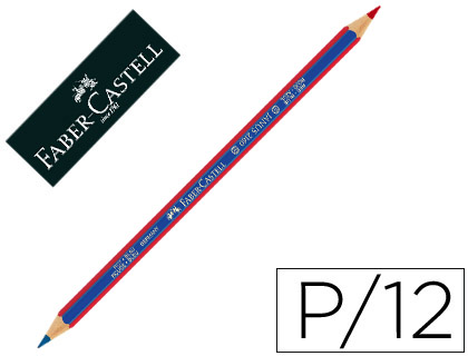 FABER CASTELL - Lapiz Bicolor JANUS 2160 Diametro 3.3 mm Bicolor azul y rojo Hexagonal (Ref.116000)