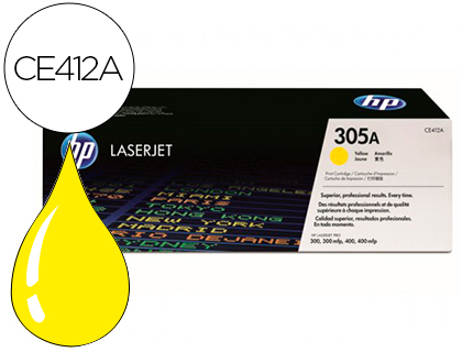HP ( HEWLETT PACKARD ) - Toner Laser ORIGINALES 305A Amarillo (Ref.CE412A)