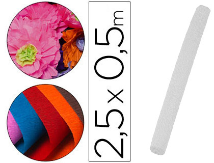 LIDERPAPEL - PAPEL CRESPON ROLLO DE 50 CM X 2,5 M 85G/M2 BLANCO (Ref.CP33)