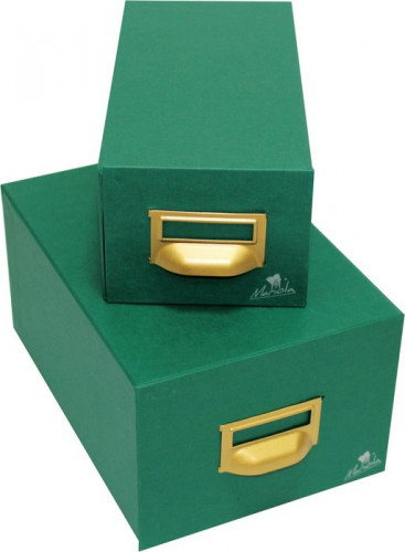 MARIOLA - Fichero CARTÓN FORRADO EN GELTEX VERDE PARA 500 FICHAS DIMENSIONES 125X95X250 MM. (Ref.1-500)