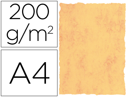 MICHEL - PAPEL PERGAMINO DIN A4 200 GR COLOR MARMOL AMARILLO PAQUETE DE 25 HOJAS (Ref.2602)