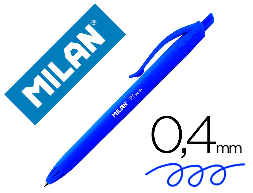 MILAN - Bolígrafo Retráctil P1 TOUCH AZUL Trazo 1mm (Ref.176510925)