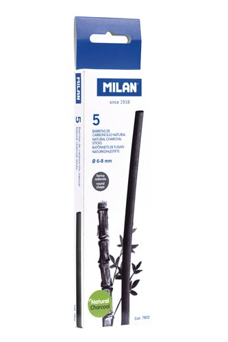 MILAN - Carboncillo Natural 5ud 15cm x 6-8mm (Ref.7802)