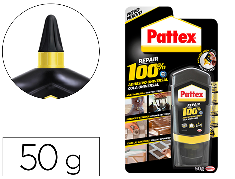 PATTEX - Pegamento universal ingredientes activos 100% sin disolventes botella 50 g (Ref. 2374459)