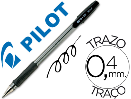 PILOT - Boligrafo BPS-GP Negro Trazo 0.4 mm Caucho en parte inferior NGPN (Ref.BPS-GP-M-B / NGPN)