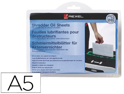 REXEL - Láminas lubricantes Caja 20 ud para destructoras (Ref.2101949)