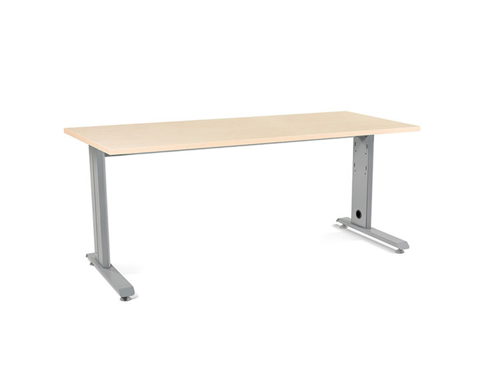 ROCADA - Mesa rectangular Serie Metal Estructura en forma de L 180x80cm Haya (Ref.2003AC01)