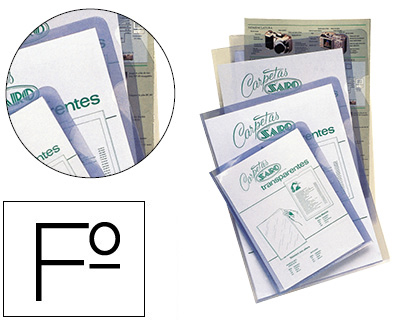 SARO - CARPETA DOSSIER UÑERO PVC FOLIO 280 MC TRANSPARENTE (Ref.327)