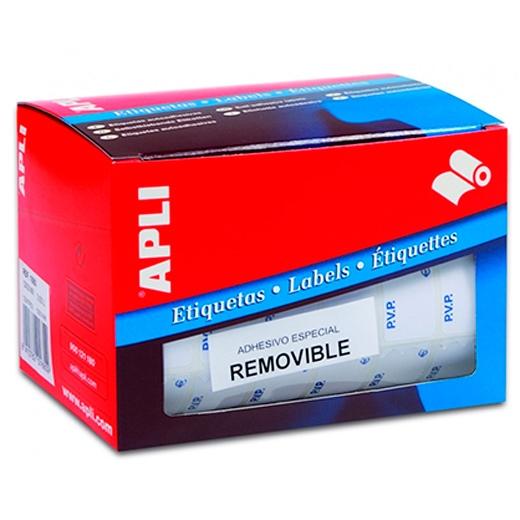 APLI - Etiquetas en rollo 2520 ud 16x22 mm Blanca (Ref.10087)