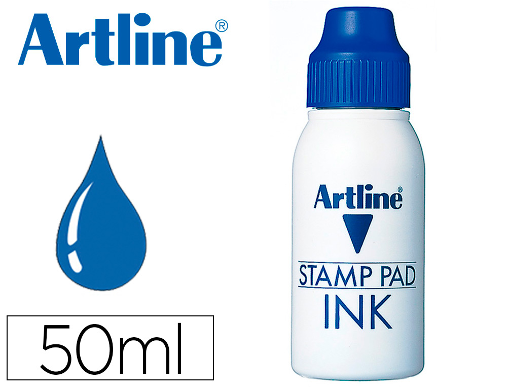 ARTLINE - TINTA TAMPÓN AZUL -FRASCO DE 50 CC (Ref.50 CC-A)