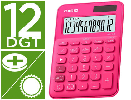 CASIO - Calculadora SobremesaRoja (Ref.MS-20UC-RD)