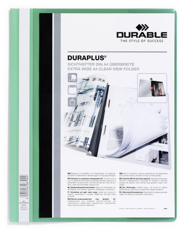 DURABLE - Dossiers Duraplus A4 Fastener metalico Verde PVC (Ref.2579-05)