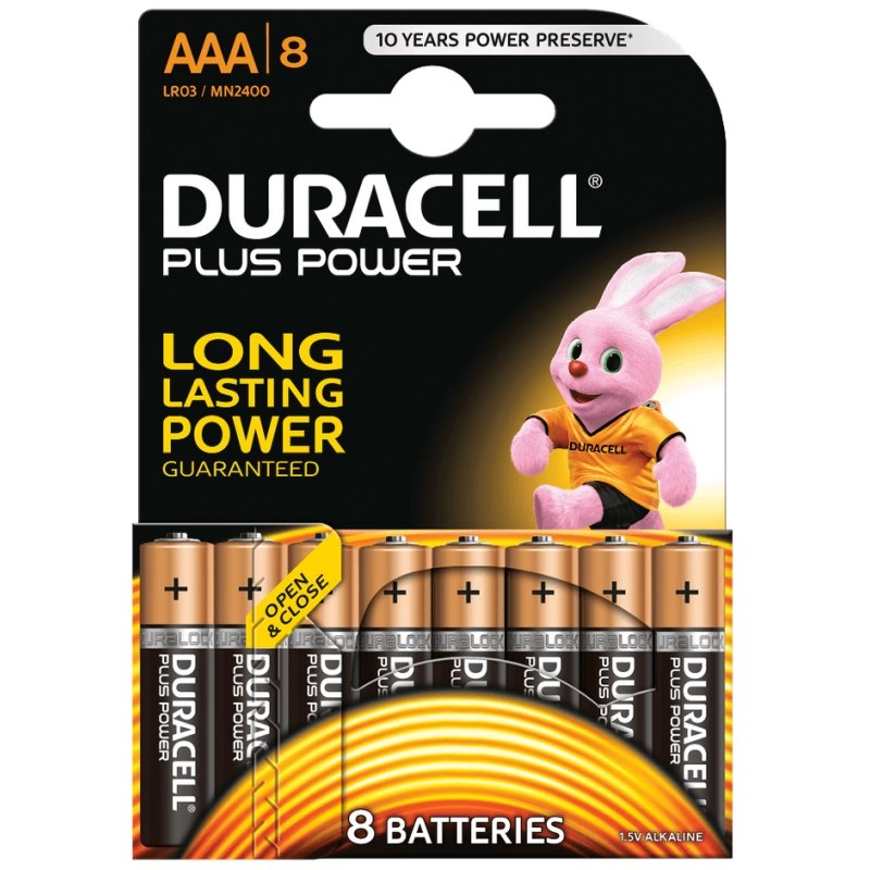 DURACELL - Pilas Alcalinas Plus Power Pack 8 ud AAA LR03 (Ref.394018549)
