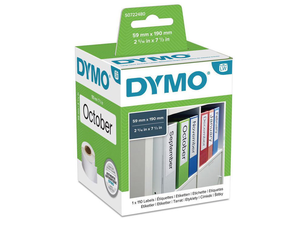 DYMO - Etiqueta 110 ud 59x190mm Blanco/papel (Ref.S0722480)