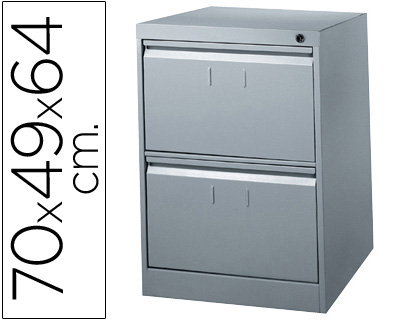 FICHERO CAJONES DE SUELO METALICO DE 2 CAJONES 70CM ALTO,64CM PROF,49CM ANCHOCOLOR GRIS N.1375 (Ref.F-0702E-GR)