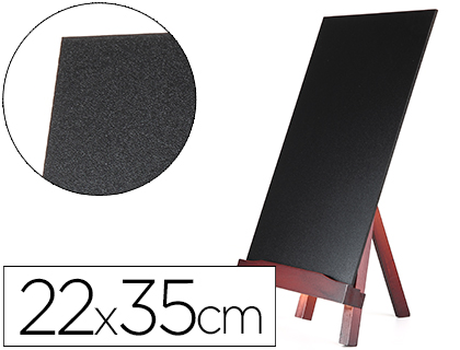 LIDERPAPEL - PIZARRA NEGRA CABALLETE DE MADERA CON SUPERFICIE PARA ROTULADORES TIPO TIZA 22X35CM (Ref.PZ04)