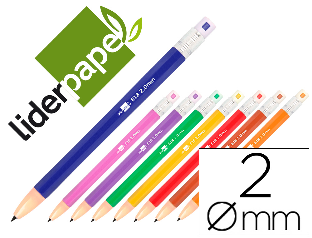 LIDERPAPEL - PORTAMINAS 2MM COLORES SURTIDOS (Ref.MI02)
