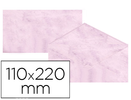 MICHEL - SOBRE FANTASIA MARMOLEADO ROSA 110X220 MM 90 GR PAQUETE DE 25 (Ref.4619-50)