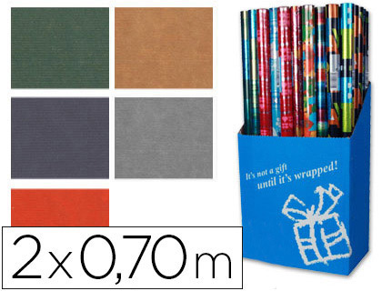 PAPEL FANTASIA COLORES LISOS KRAFT ROLLO DE 2X0,70 MT PAPEL DE 60 GRS (Ref.GW-12974)