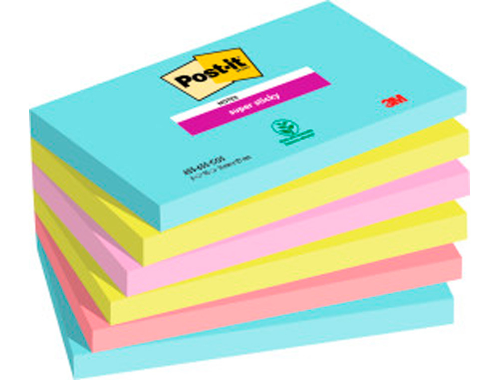 POST-IT - Pack.6 bloc 76x127 miami 655-6ss-mia (Ref.70005291631)