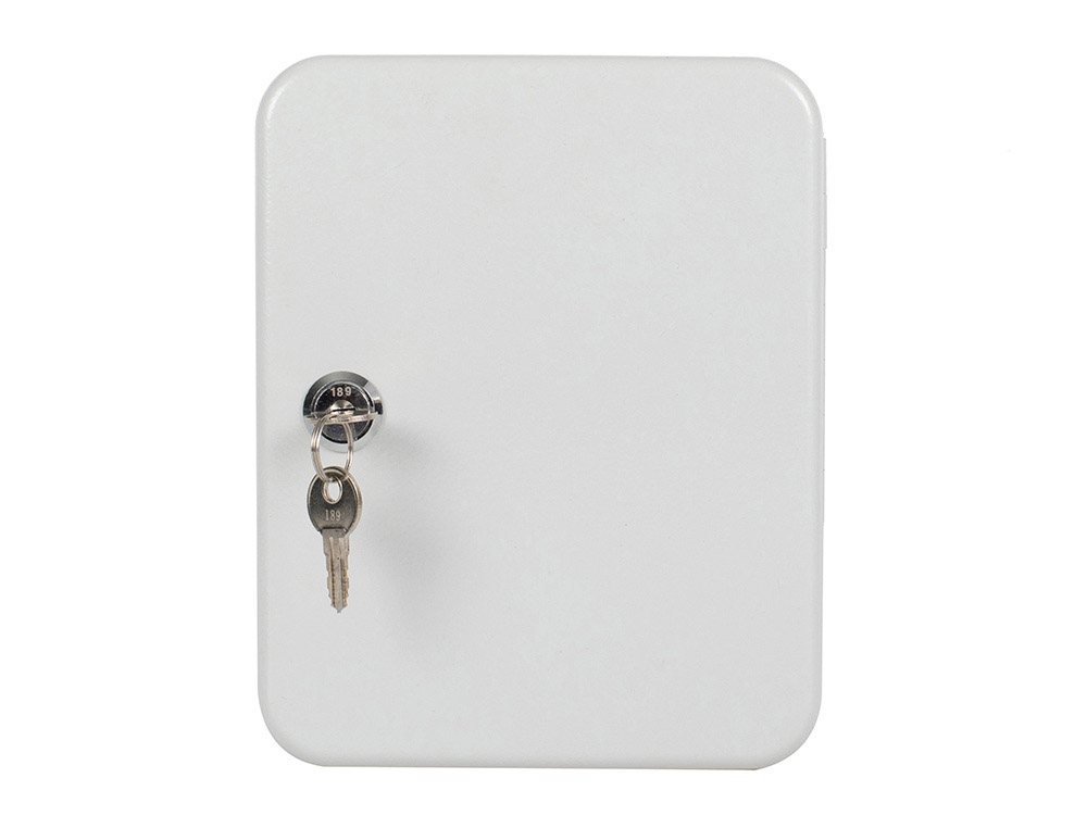 Q-CONNECT - ARMARIO PARA LLAVES 20 LLAVES CHAPA DE ACERO CERADURA DE SEGURIDAD TORNILLOS SOPORTE MURAL (Ref.KF02605)