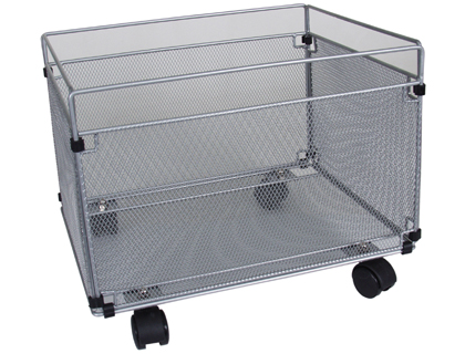 Q-CONNECT - CARRITO PARA CARPETAS COLGANTE REJILLA PLATA CON RUEDAS METALICO -380X325X300 FOLIO PROLONGADO (Ref.KF00830)