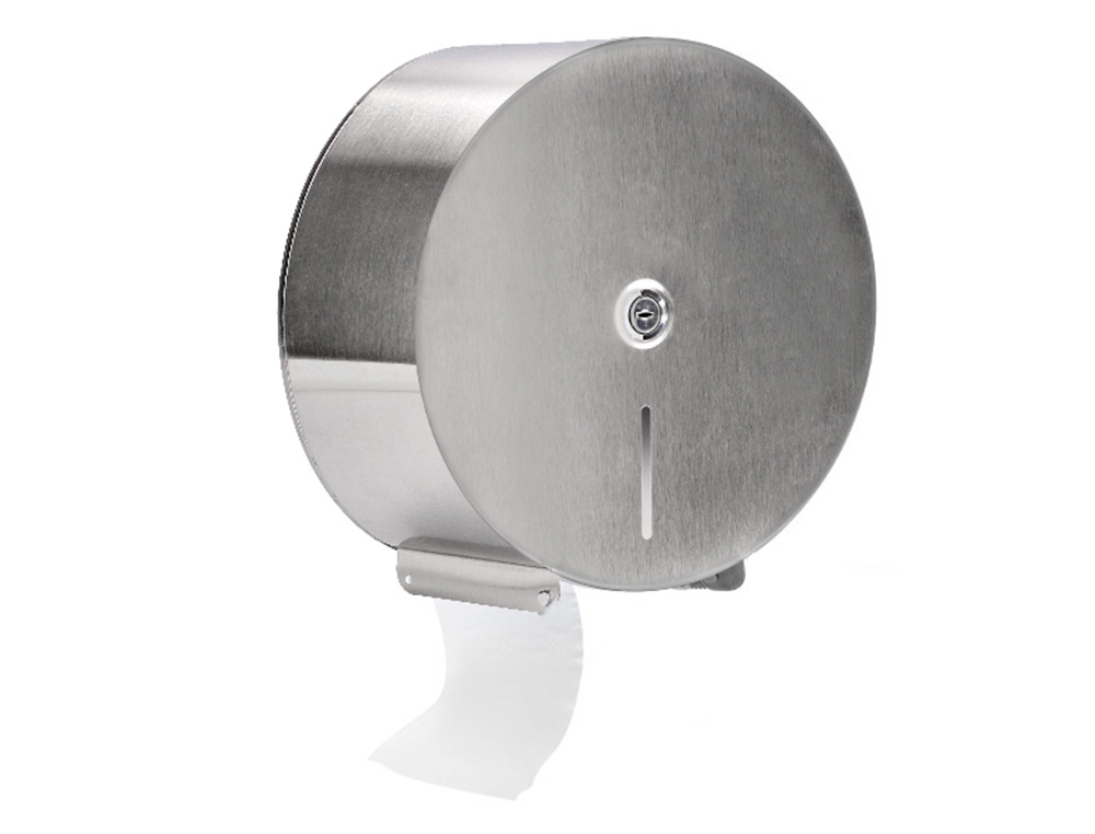 Q-CONNECT - DISPENSADOR DE PAPEL HIGIENICO JUMBO ACERO INOXIDABLE 115X254X265 MM (Ref.KF16756)