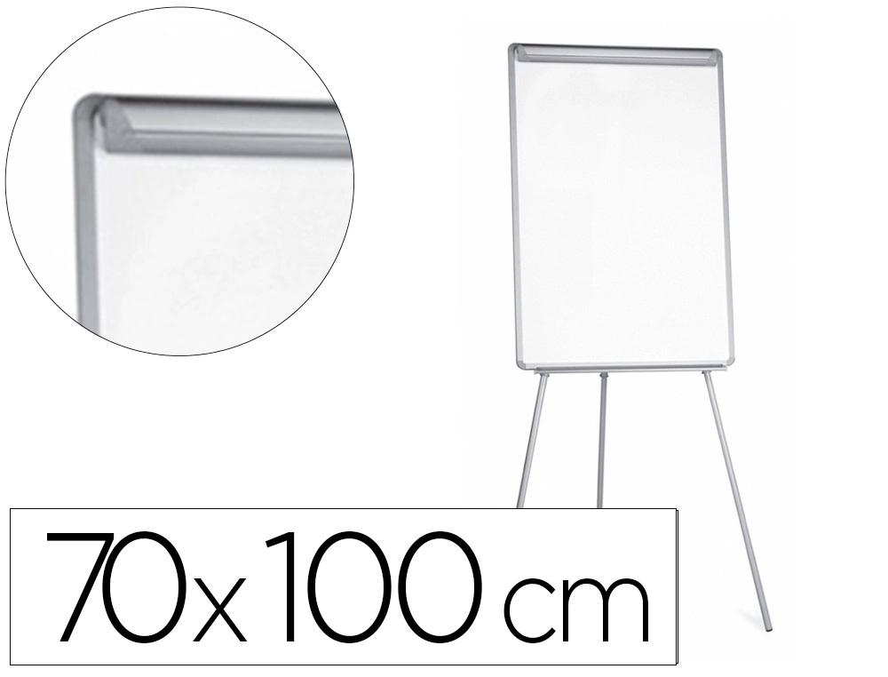 Q-CONNECT - PIZARRA BLANCA CON TRIPODE 70X103 CM Y BRAZOSEXTENSIBLES PARA CONFERENCIAS SUPERFICIE LAMINADA (Ref.KF37001)