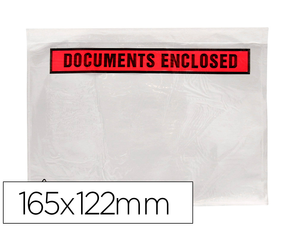 Q-CONNECT - Sobre autoadhesivo portadocumentos multilingue 165x122 mm sin ventana paquete de 100 unidades (Ref. KF11299)