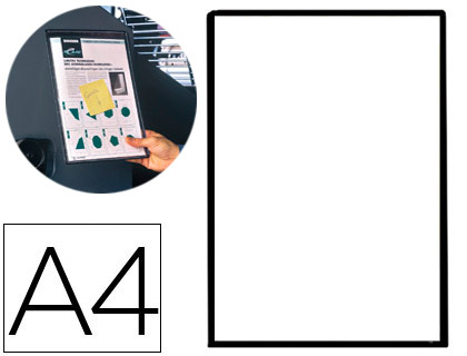 TARIFOLD - Funda Magnética A4 Marco negro irrompible Cap. 20 h (Ref.194607)