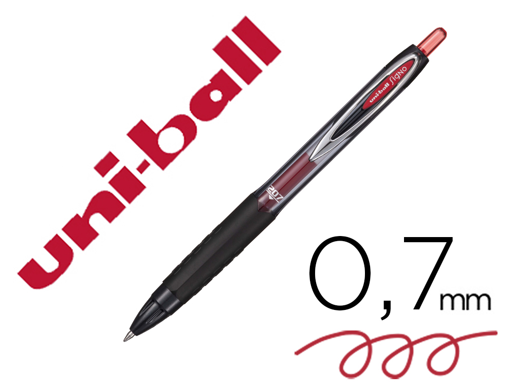 UNI-BALL - Roller Signo UMN-207 Rojo Trazo 0,4 mm Tinta gel (Ref.762658000)
