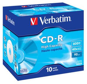 VERBATIM - CD-R High Capacity pack caja 10 ud 40x 800MB 90min (CANON L.P.I. 0,8€ Incluido) (Ref.43428)