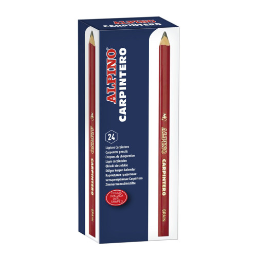 ALPINO - Lapiz Carpintero Barnizado en rojo Ovalado (Ref.LE000013)