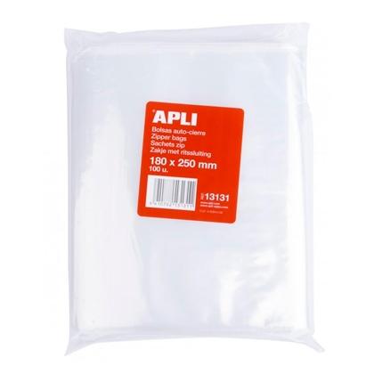 APLI - BOLSA PLASTICO AUTOCIERRE 180X250 MM PAQUETE DE 100 (Ref.5182)