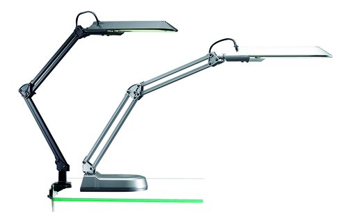 ARCHIVO 2000 - LAMPARA DE OFICINA ECOSTAR FLUORESCENTE ABS Y ALUMINIO CON BASE COLOR PLATA (Ref.5090 PT)