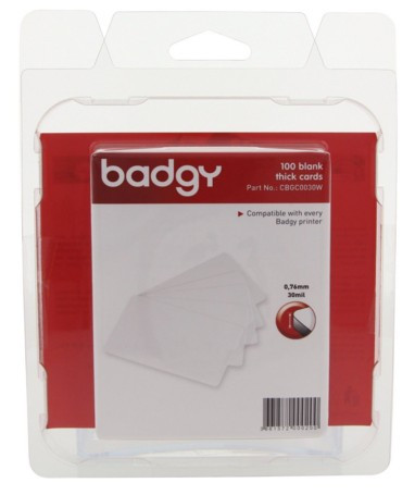BADGY - 100 TARJETAS BLANCAS GRUESAS VÍRGENES (Ref.CBGC0030W)