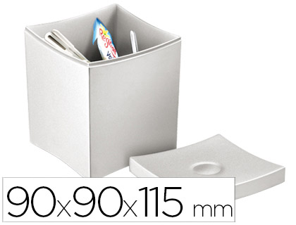 CEP - Recip.Sobremesa para tirar palitos,etc.,usados,dim.util.8,2x8,2xH9,4cmgris metalizado (Ref.1012000561)