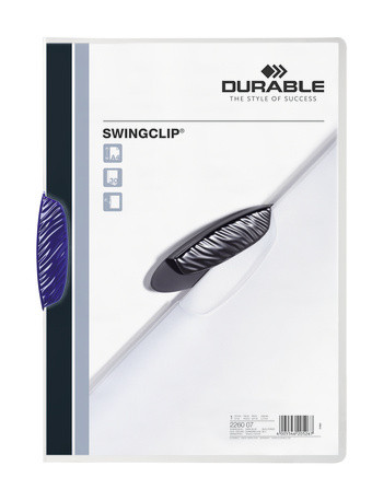 DURABLE - Dossiers clip Swingclip Capacidad 30 hojas A4 Azul Polipropileno (Ref.2260-07)