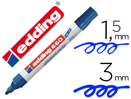 EDDING - Marcador pizarra blanca recargable 660 Trazo 1,5-3mm Azul Punta (Ref.660-03)