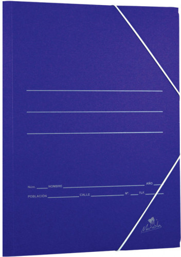 MARIOLA - Carpeta DE CARTÓN N 5 CIERRE DE GOMAS FORMATO FOLIO COLOR AZUL REF (Ref.1080)
