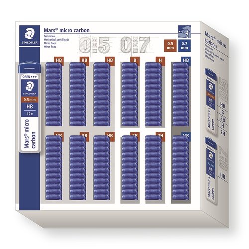 STAEDTLER - Minas mars micro expositor sobremesa de 144 tubos graduaciones surtidas (Ref. 250 CA12)