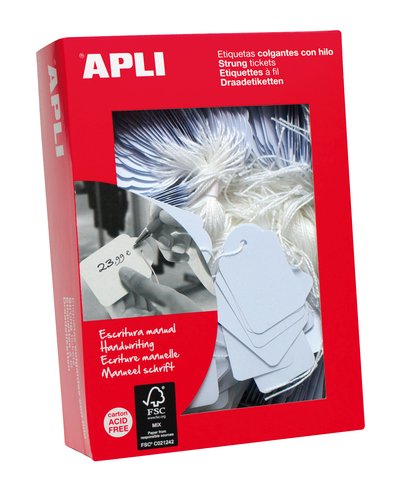 APLI - ETIQUETAS COLGANTES 13 X 34 MM -CAJA DE 1000 (Ref.386)